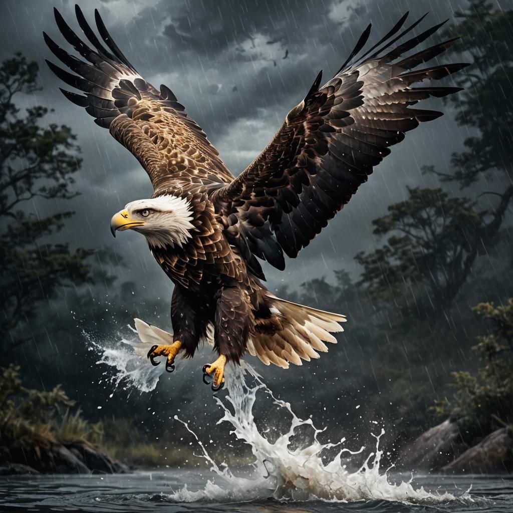 “Majestätischer Aufstieg: Der kraftvolle Flug des Adlers”