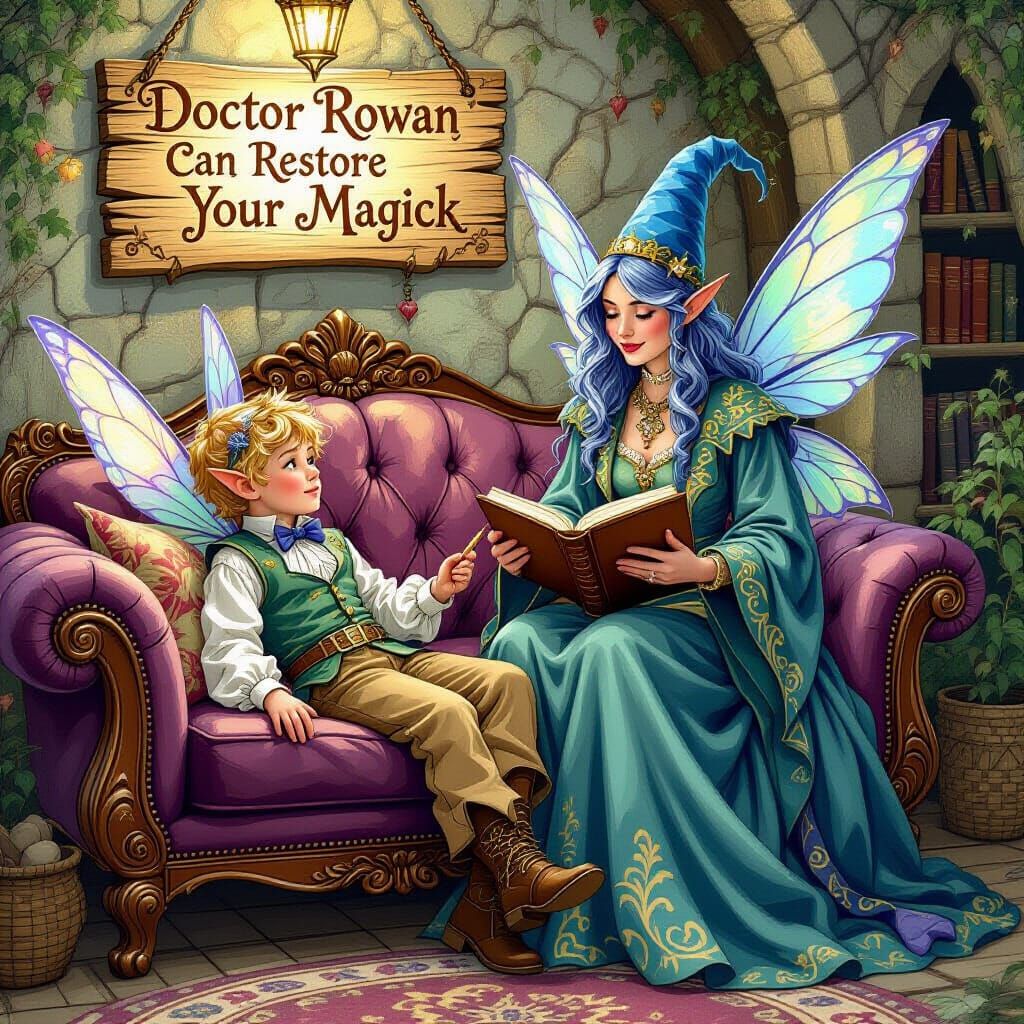 Fairy Boy on Psychiatrist's Couch, Mystical Chamber