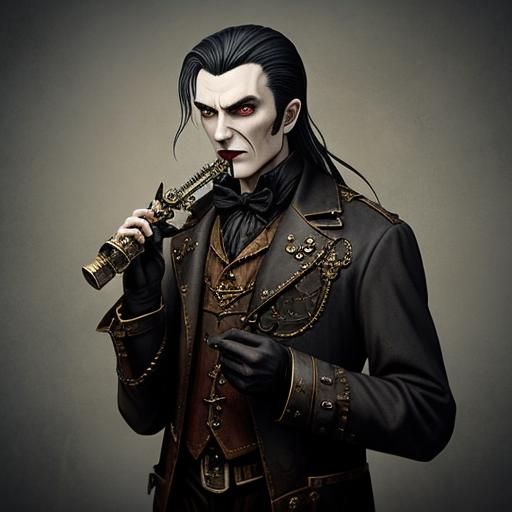 Steampunk Vampire with Mechanical Engine