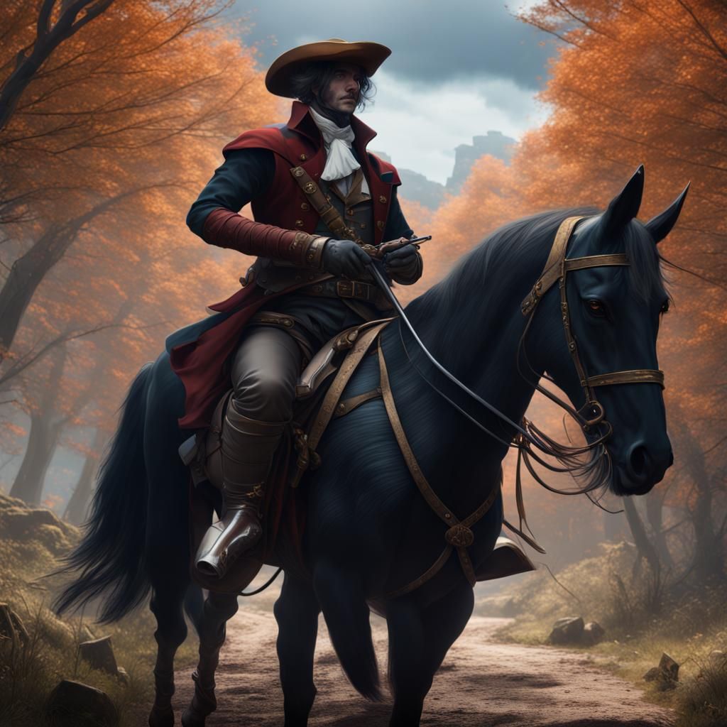 Dashing Highwayman in Detailed Matte Painting