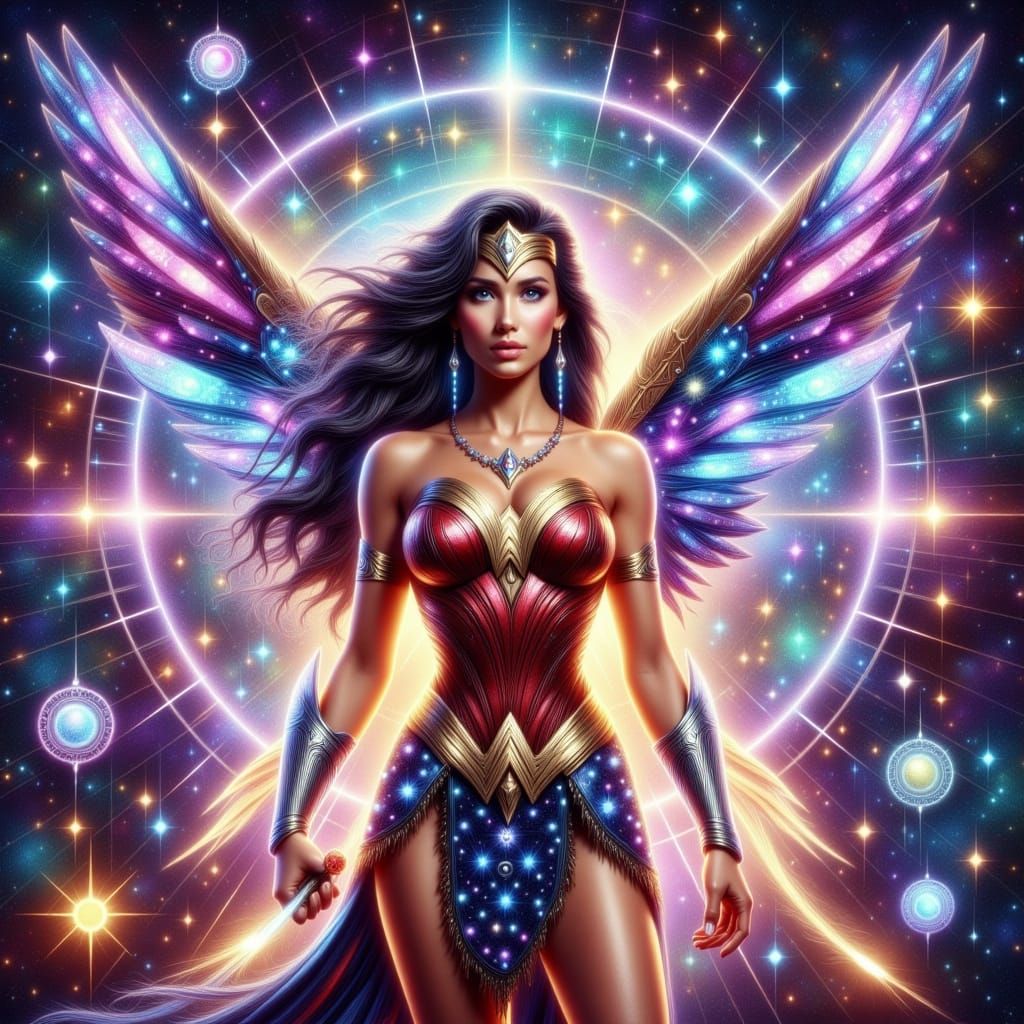 Wonder Woman in Cosmic Zodiac Armor