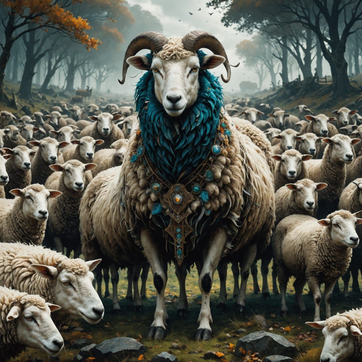 Wolf in Sheep's Clothing Among Herd