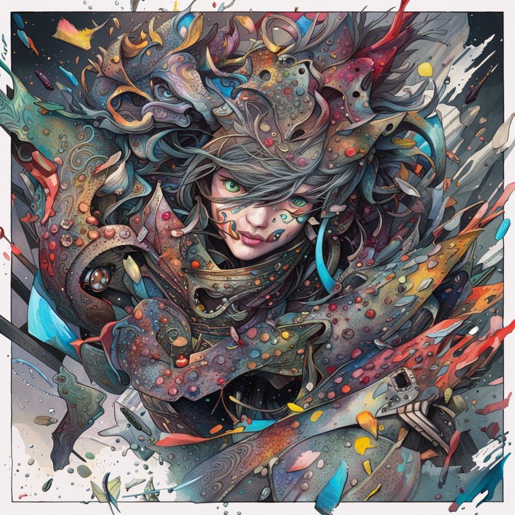 Hyperrealistic Splash Art Portrait with Dramatic Lighting