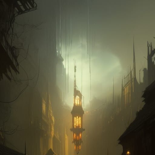 Dark Fantasy Masterpiece with Dynamic Lighting