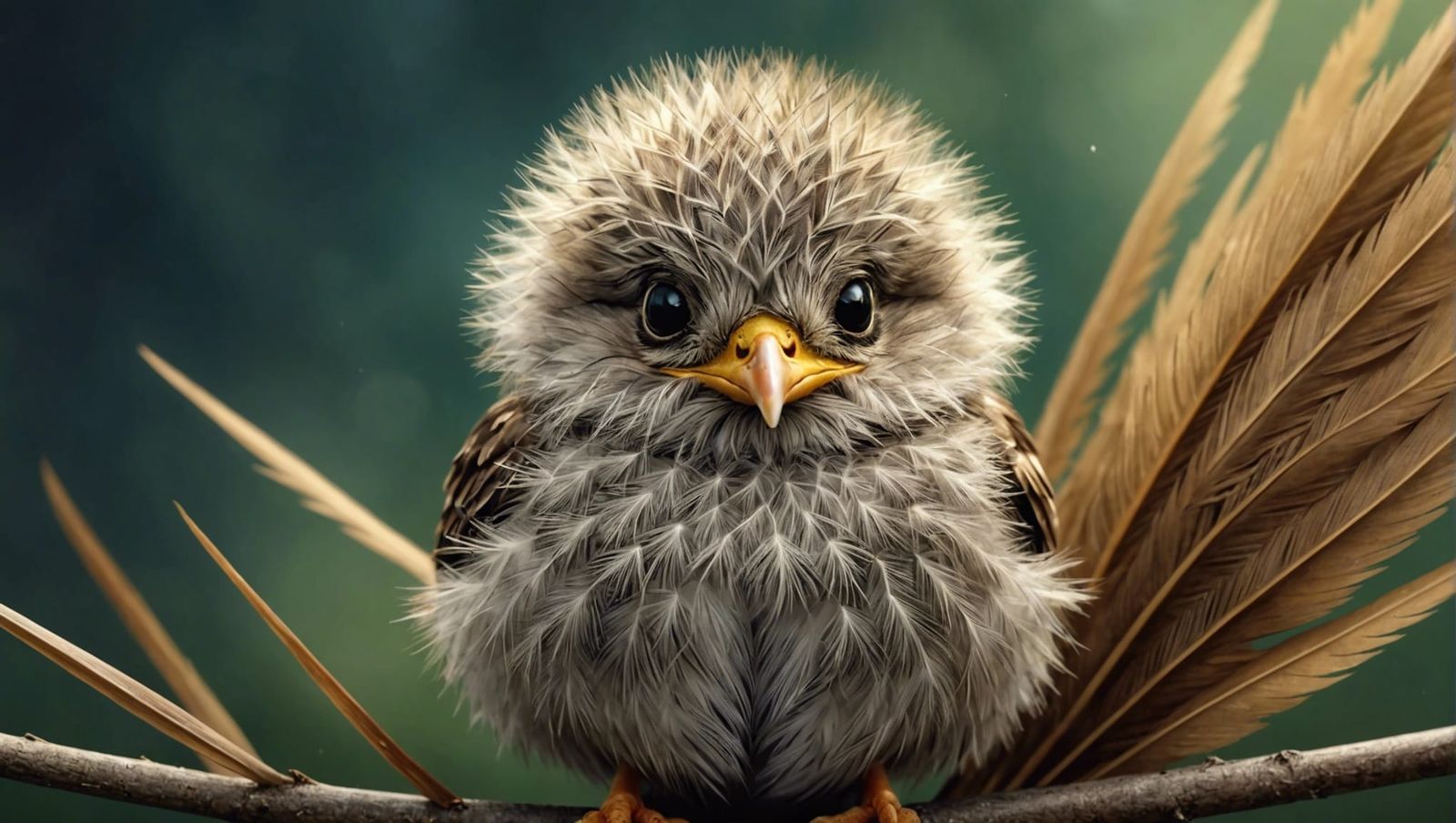 Delightful Dandelion Baby Bird Fantasy Digital Painting