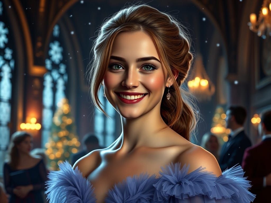 Magical Christmas Ball Princess in Elegant Prom Gown