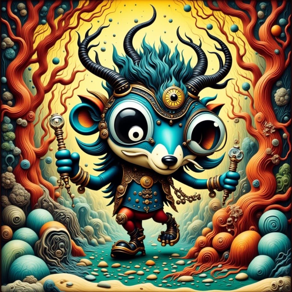 Pirate Woodland Creatures in Whimsical Woodcut Style