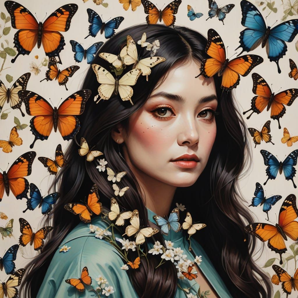 Colorful Butterfly Figure in a Whimsical Style