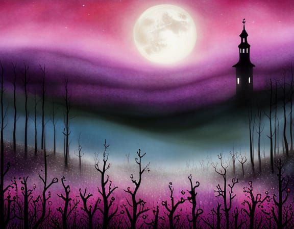 Heather in Morning Mist: Graphic Novel Illustration