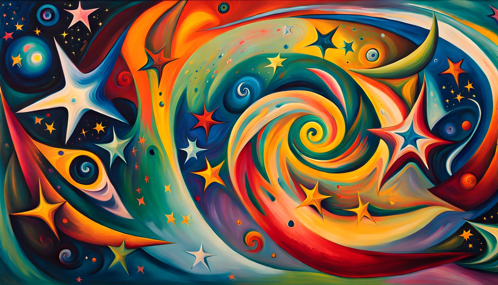 Iridescent Star Cluster Formation in Abstract Expressionism