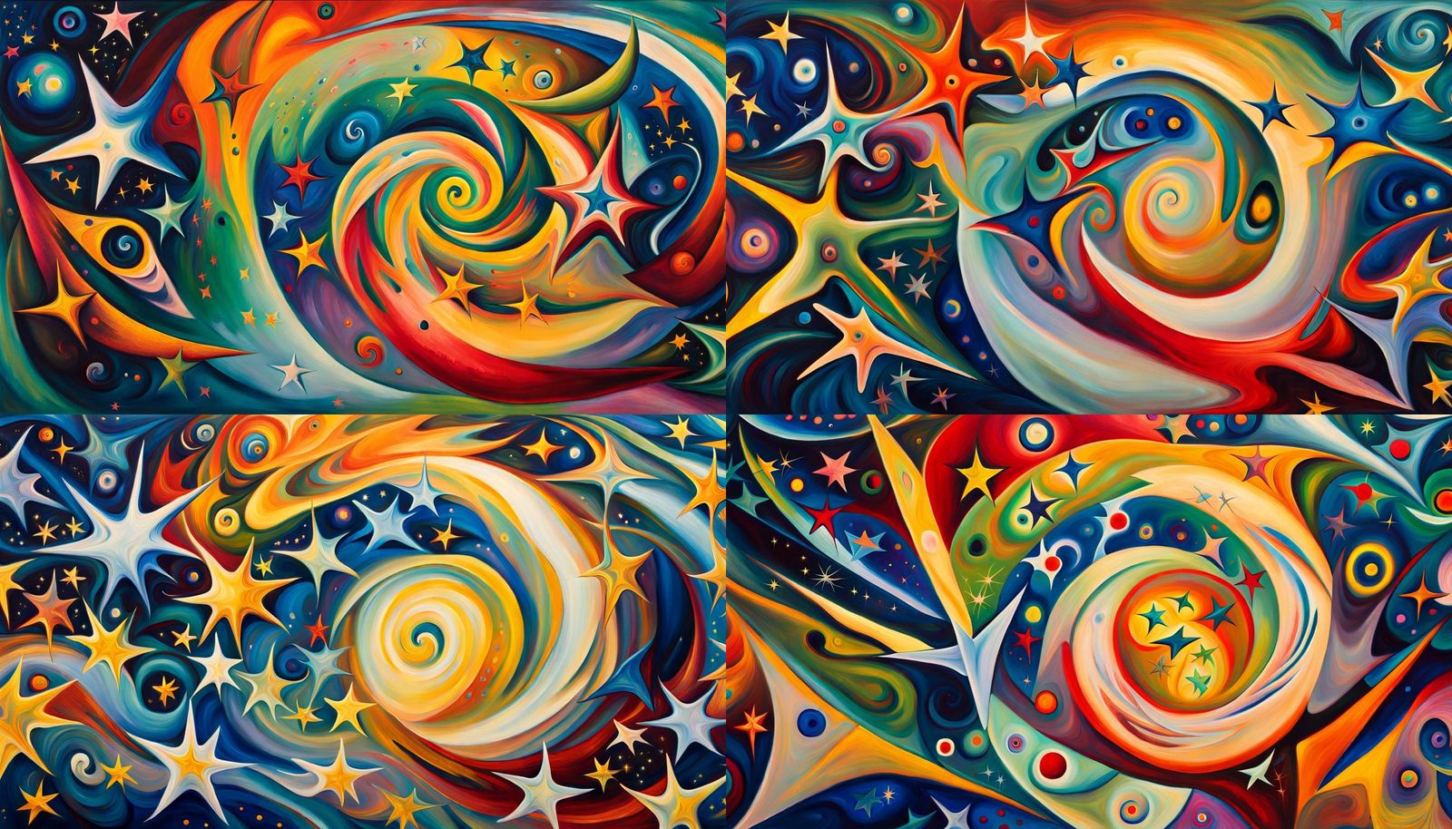 Abstract Star Cluster Formation in Expressionist Style