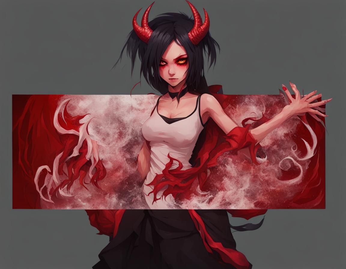 AI Generated Image of a Demon Girl