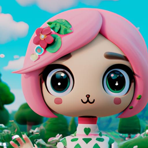 Cute Animal Crossing Character in Dreamscape, 8K