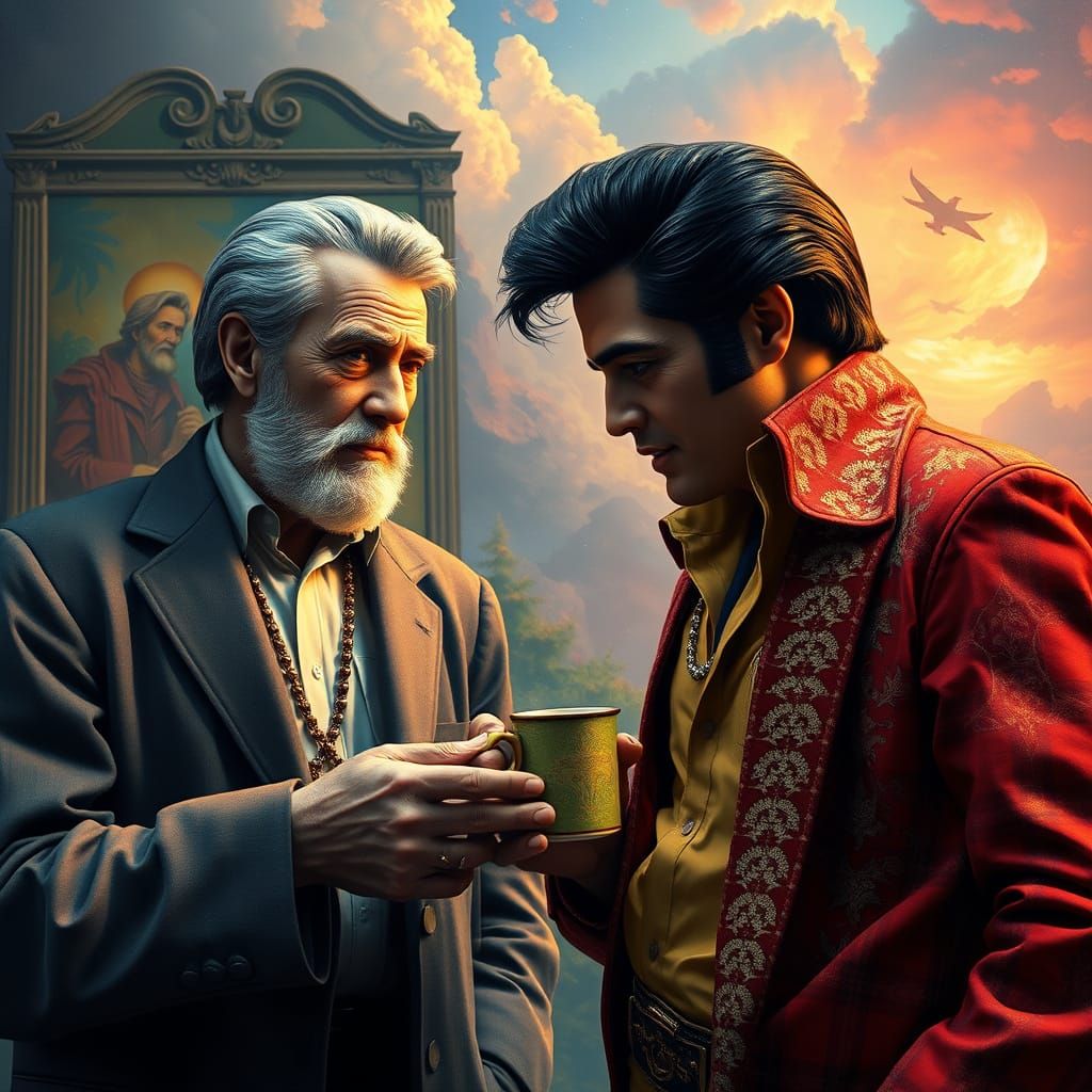 Dreamlike Conversation Between Artistic Icons