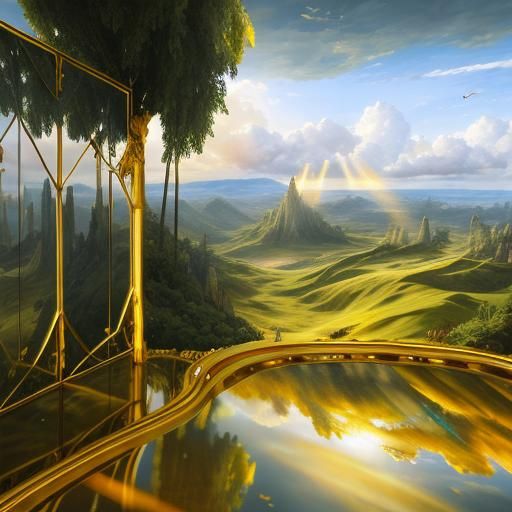 Ethereal Sky with Sunrays in Photorealistic 3D