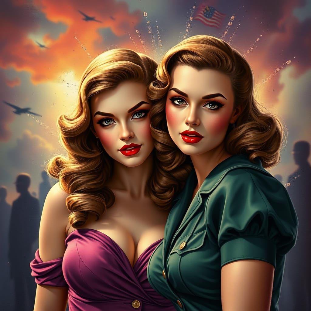 Pin Up Girls in a War-Torn World, 1940s Fantasy