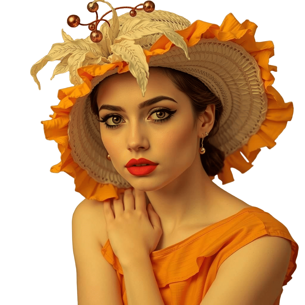 Black and White Portrait of Woman with Crimson Streak