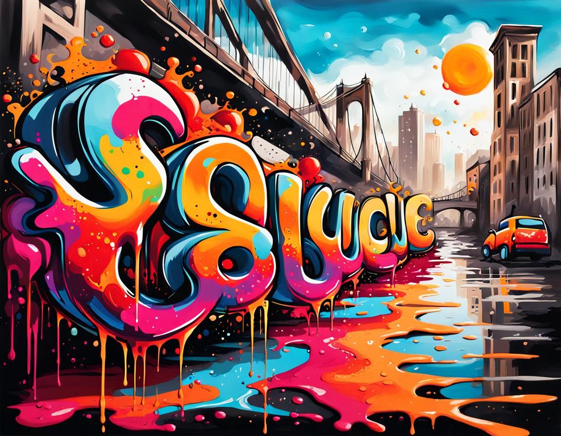 SauceJuice Graffiti Art on City Street