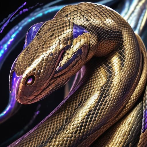 Metallic Snake Eye: Hyperrealistic Concept Art