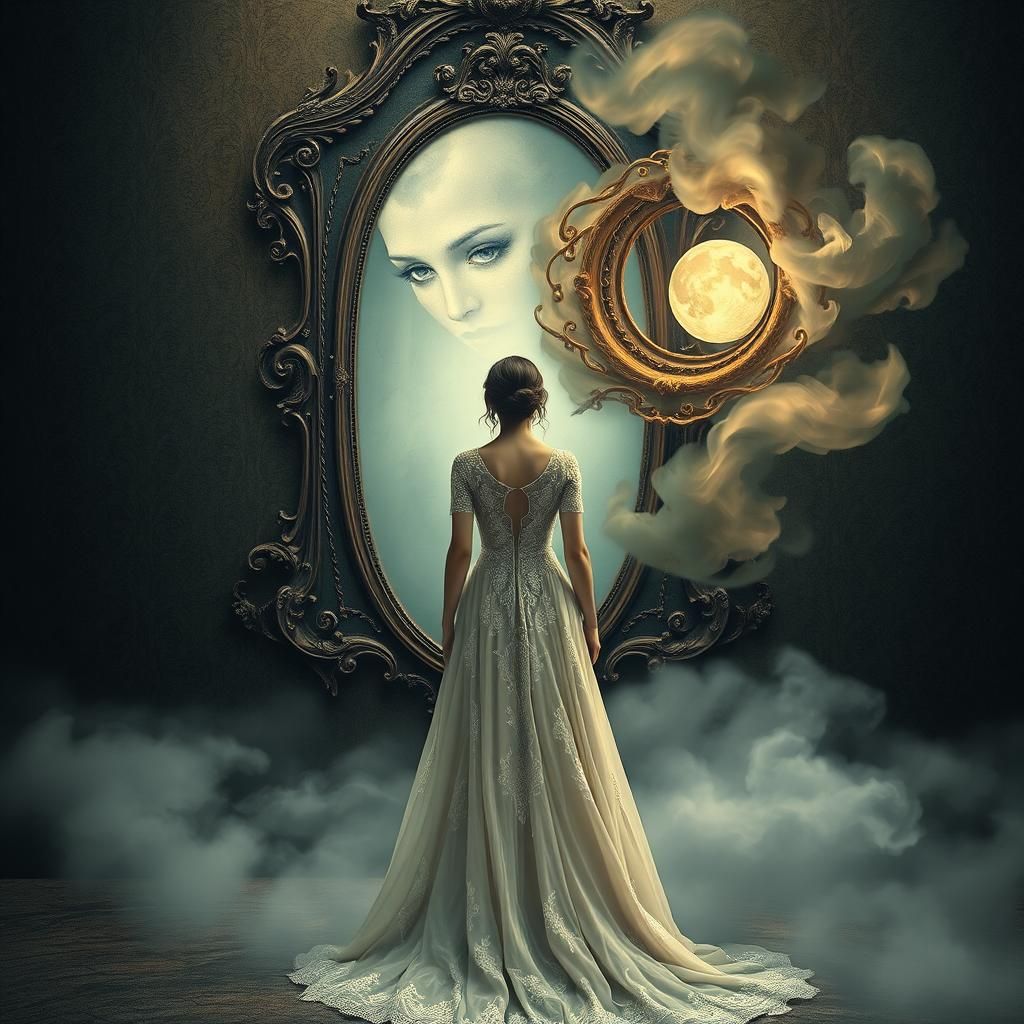 Mystical Woman Sees the Future in Mirror
