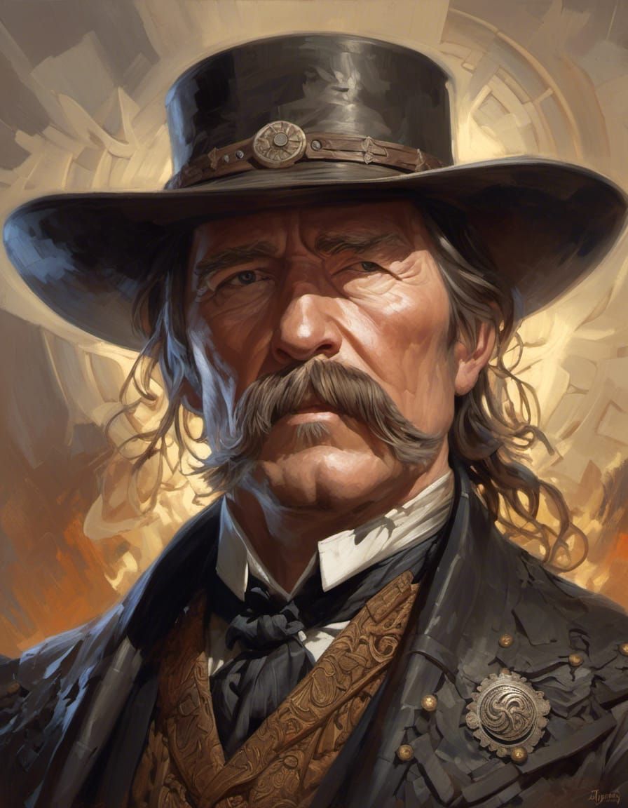 Hyperdetailed Portrait of Wyatt Earp in Cell-Shaded Style