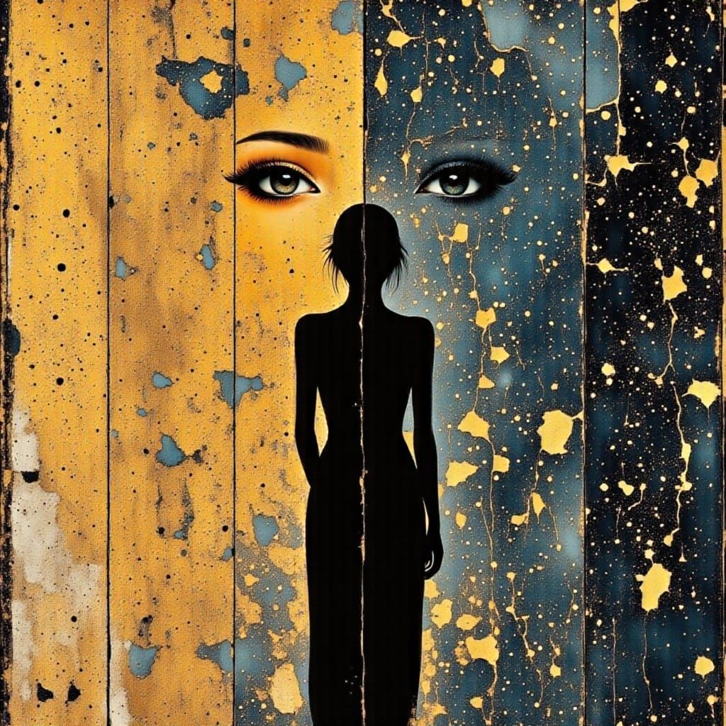 Retro-Futuristic Goddess in Glowing Cityscape