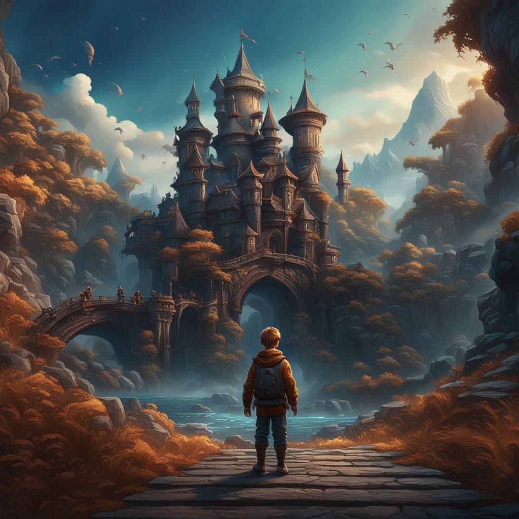 Detailed Matte Painting of a Boy