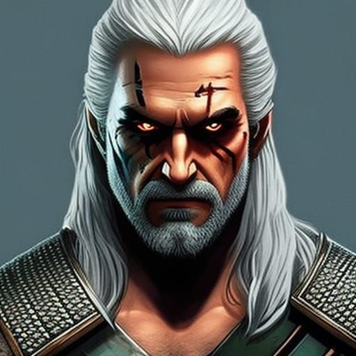 Hyperrealistic Witcher Portrait of Henry Cavil