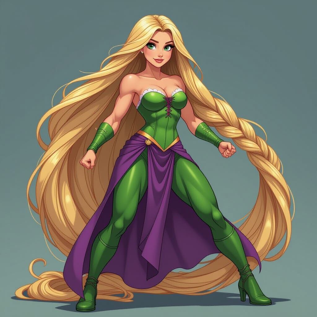 Rapunzel as She-Hulk: A Disney Comic Mashup