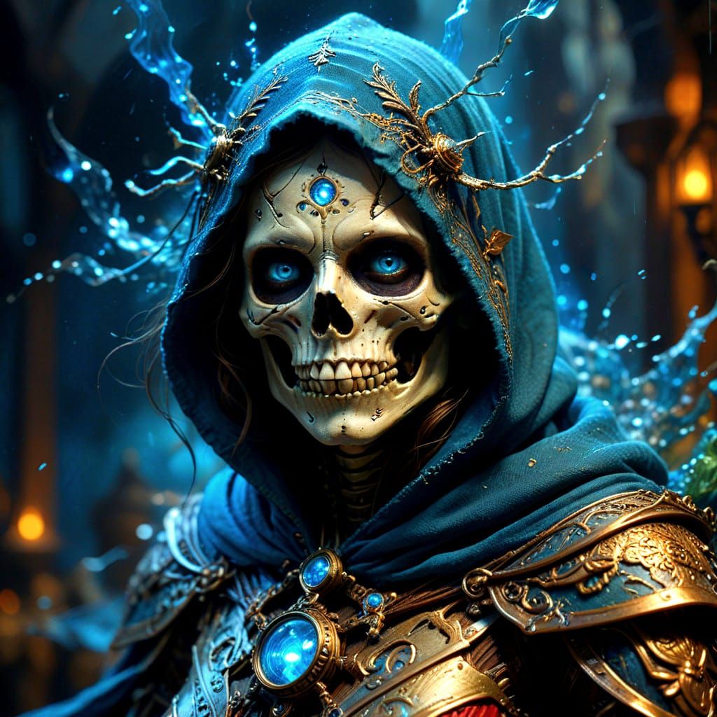 Skeletal Rogue in Ethereal Fantasy Armor