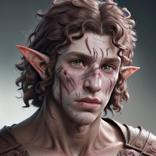 Scarred Elf Portrait in High Definition