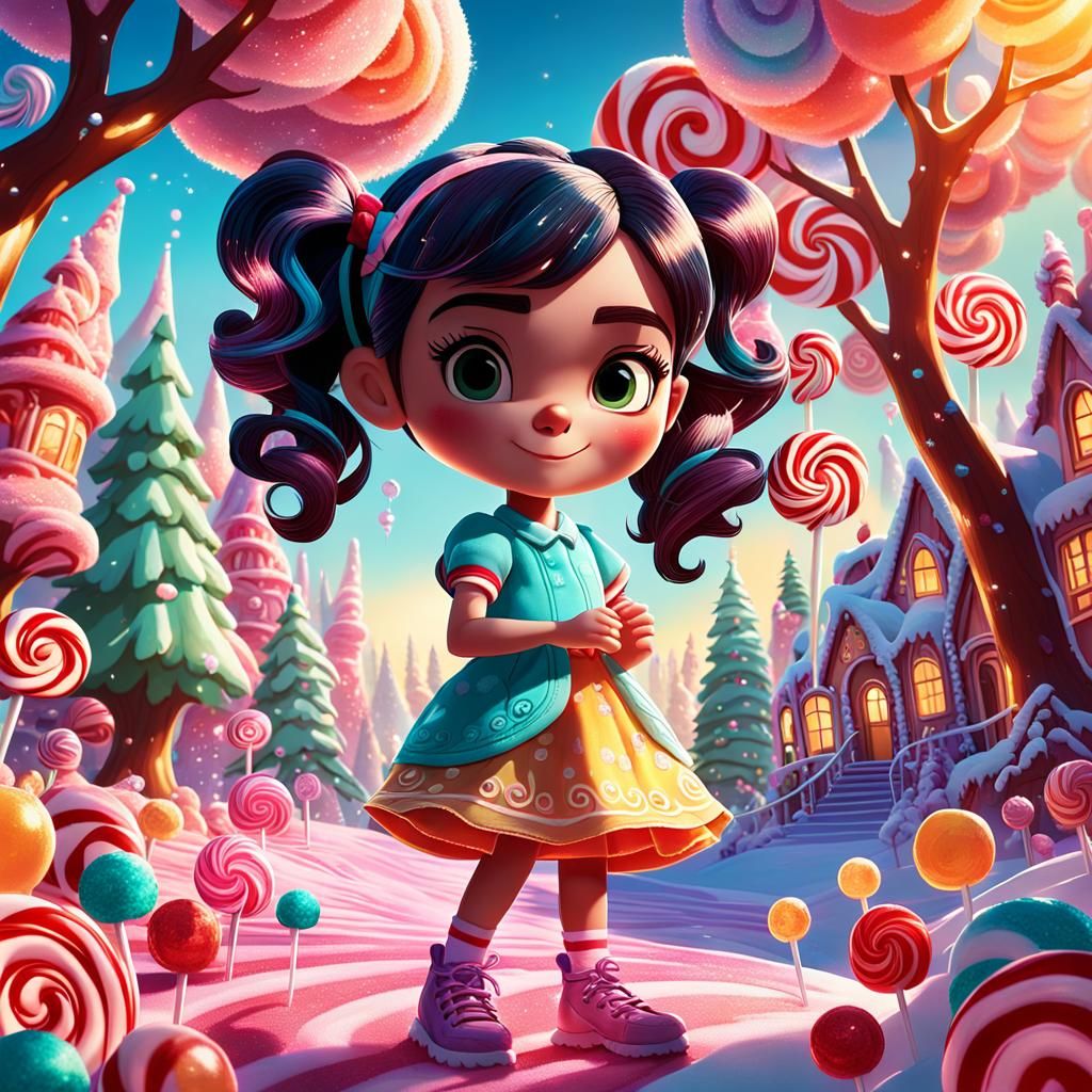 Vanellope in Sugary Wonderland: Dreamlike Artstation Illustr...