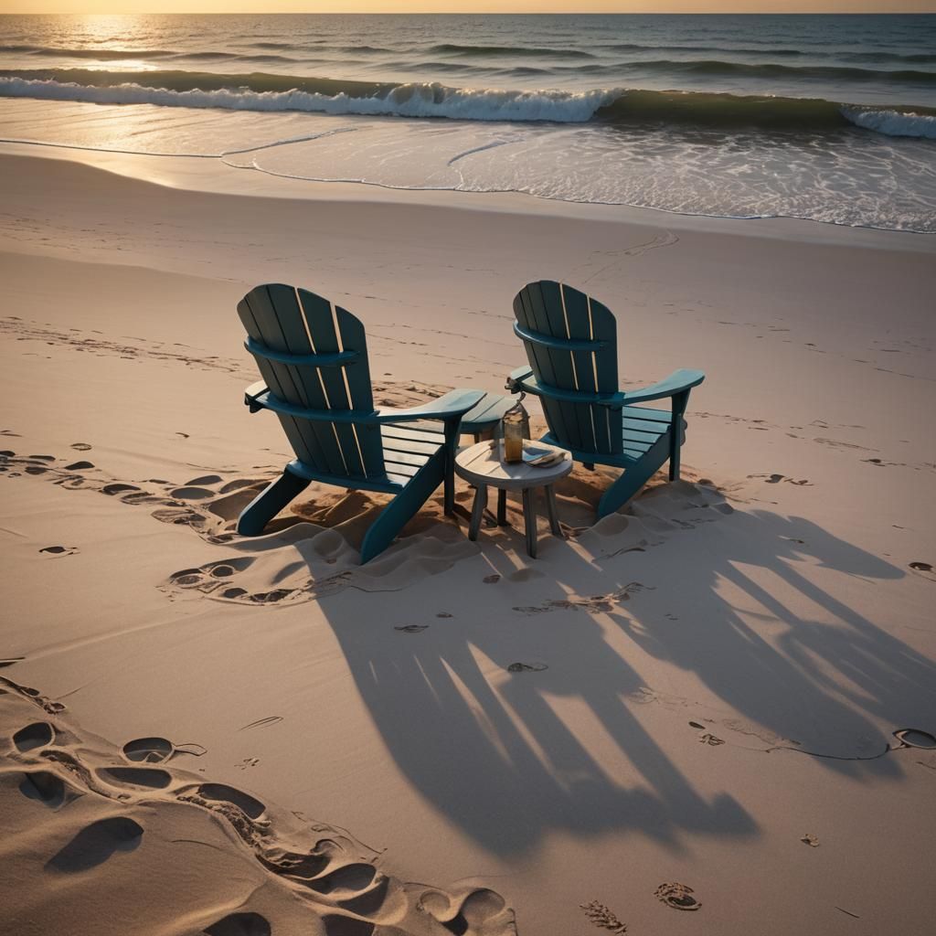 Sunset on Quiet Florida Beach in Detailed Matte Painting
