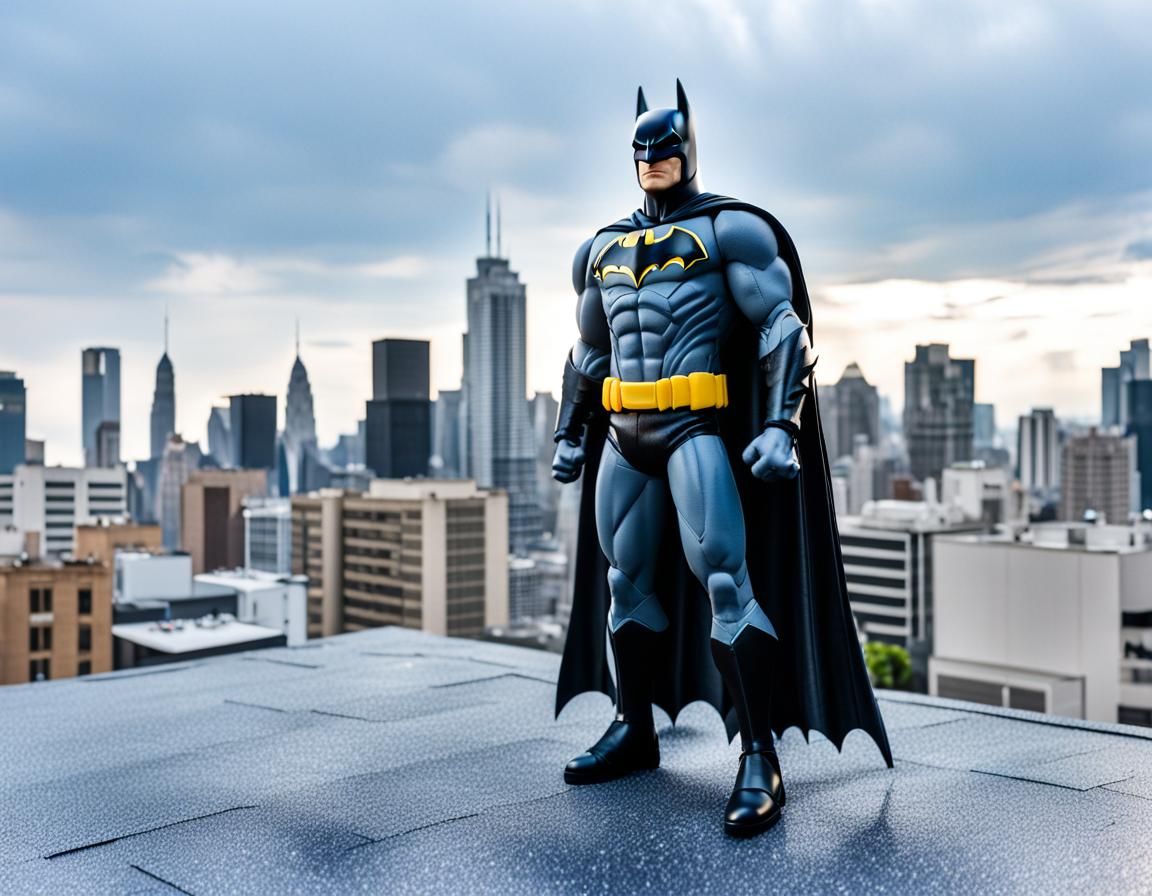 Batman Toy Vigilante Overlooking City