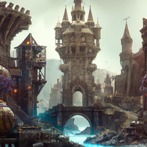 Detailed Renaissance Matte Painting in 8K