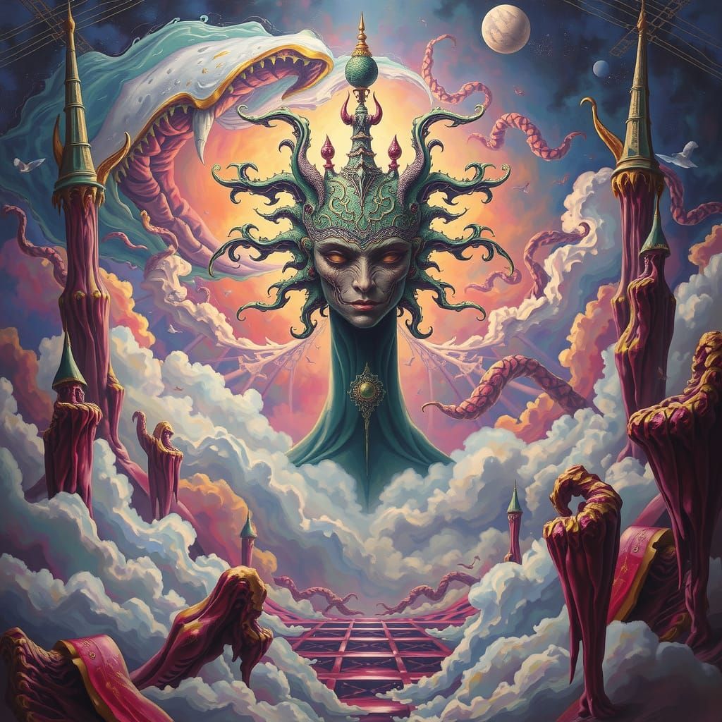 Surreal Oil Painting of Trefondician in L Composition