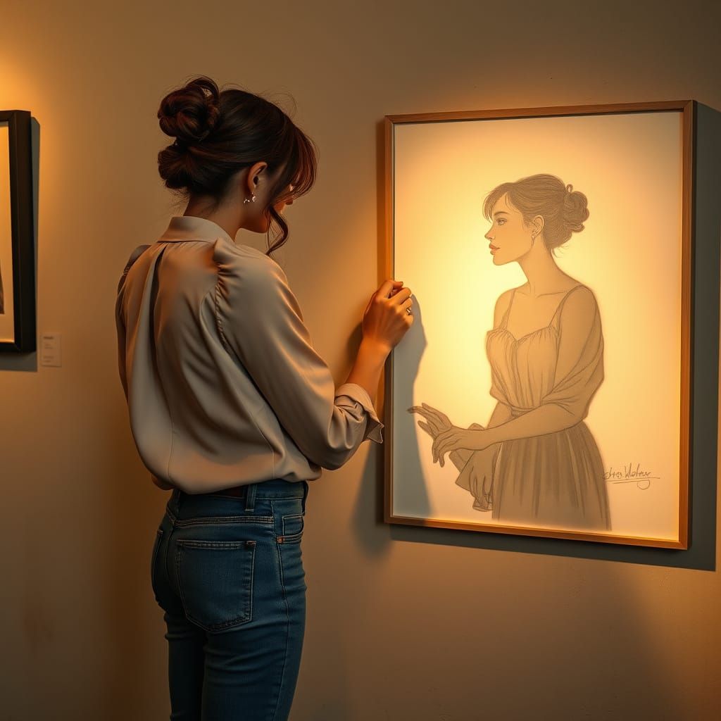 Gallery Sketch Shadow Portrait in Whimsical Style