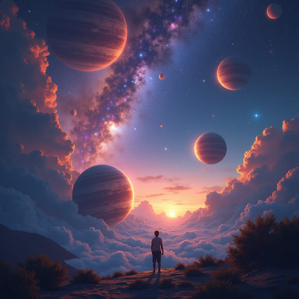 Cosmic Milky Way Vista as Matte Painting