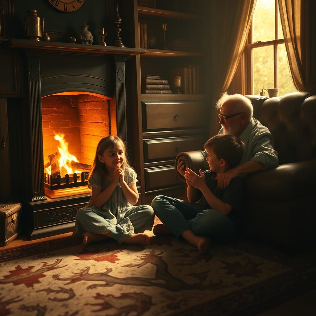 Cozy Winter Night with Grandfather's Tale