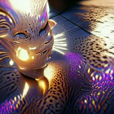 Bright Mind Kitten: Trending 3D Digital Art