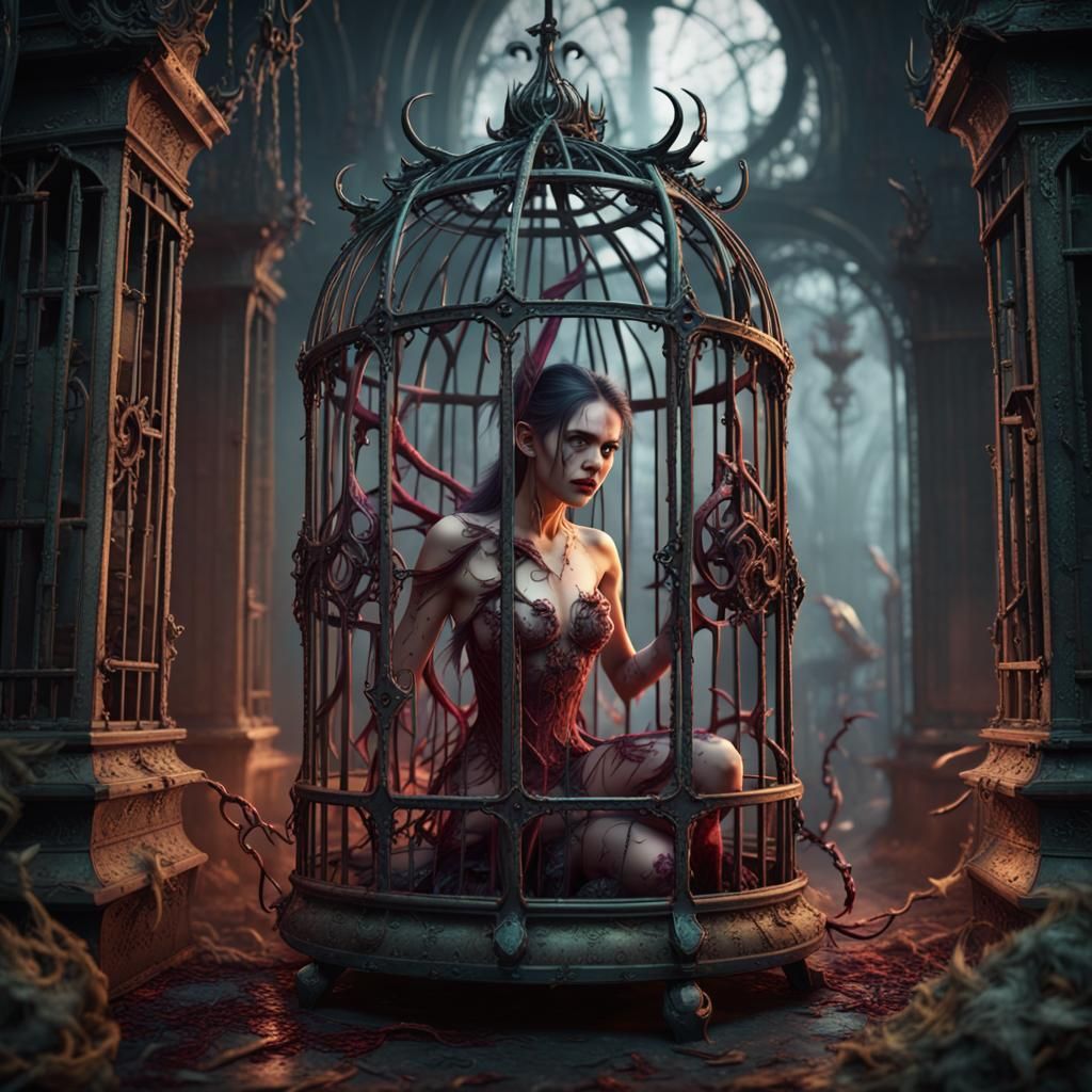 Fairy Imprisoned: A Detailed Fantasy Concept Art