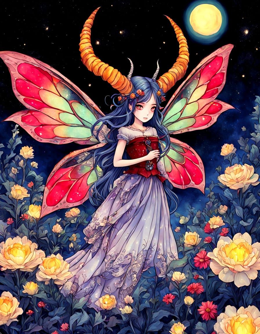 Dark Fantasy Fairy Monster in Creepy Garden