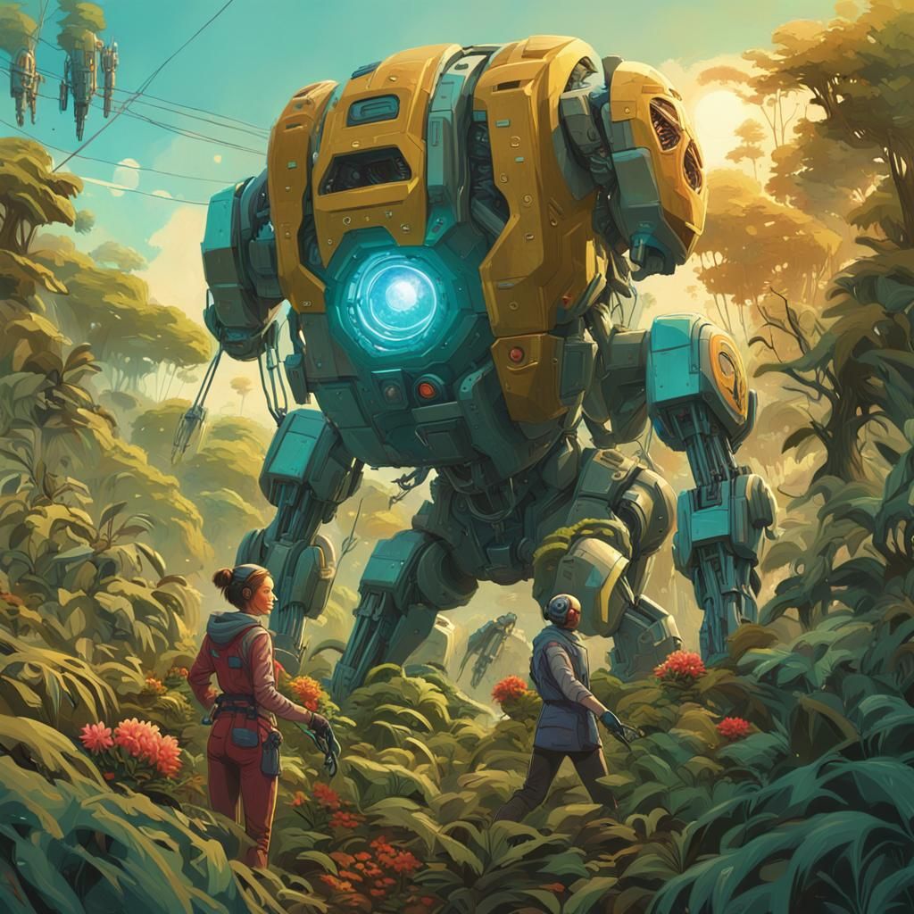 Cyborg Women Battle on Alien Jungle Planet