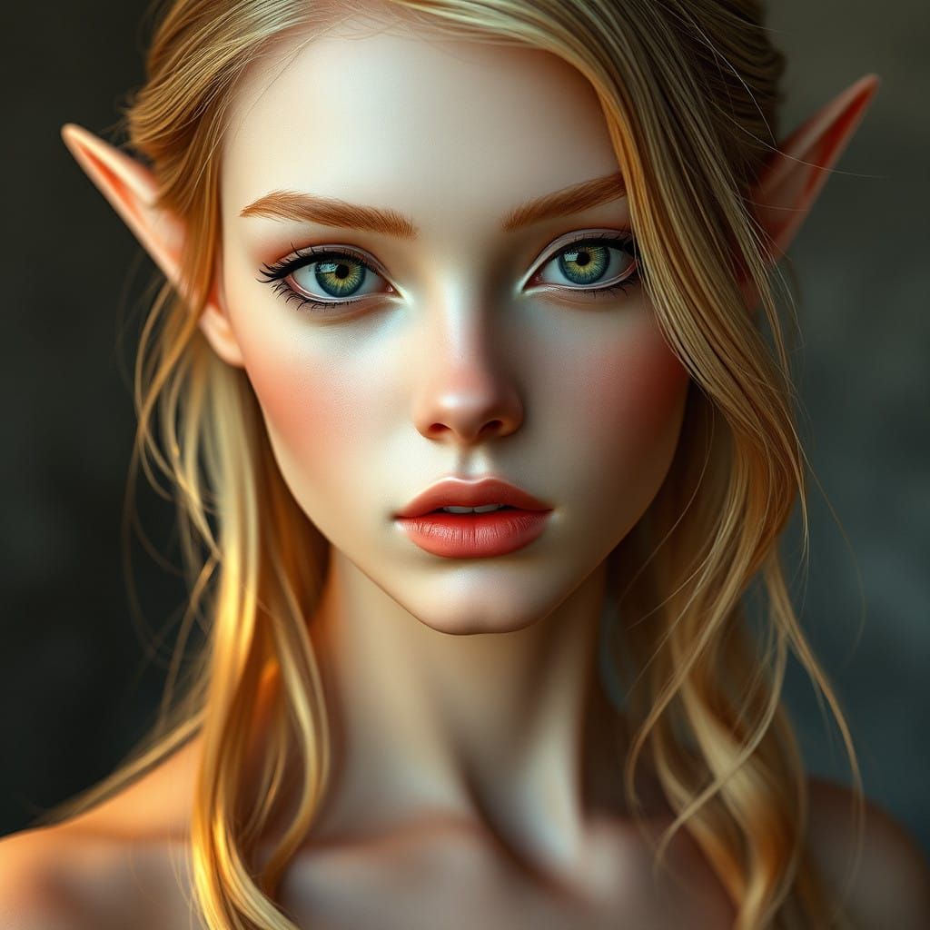 Ethereal Beauty in Cyberpunk Realism