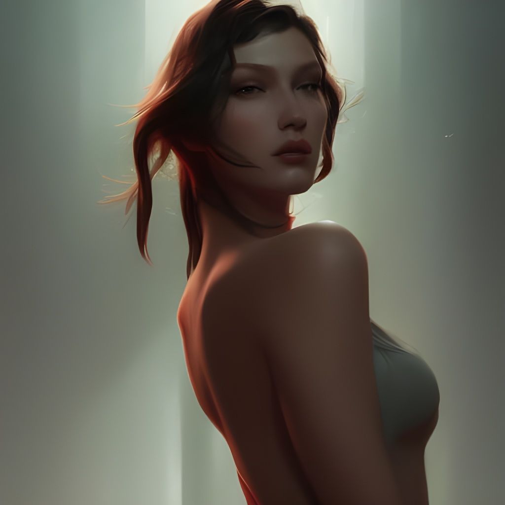 Model in Metropolis Style, Sharp Focus Portrait