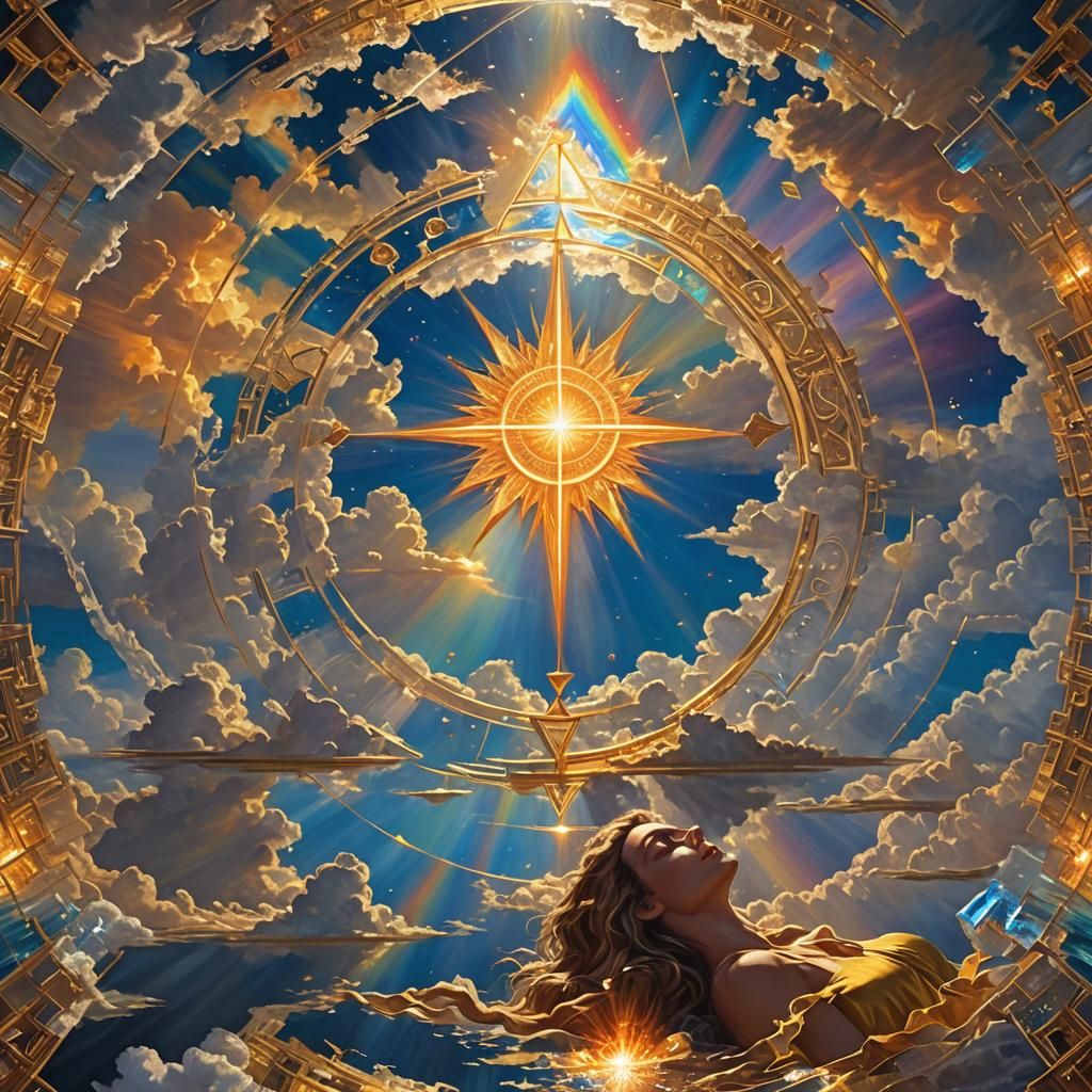 Divine Sky Spell: Interdimensional Energy in Oil Painting