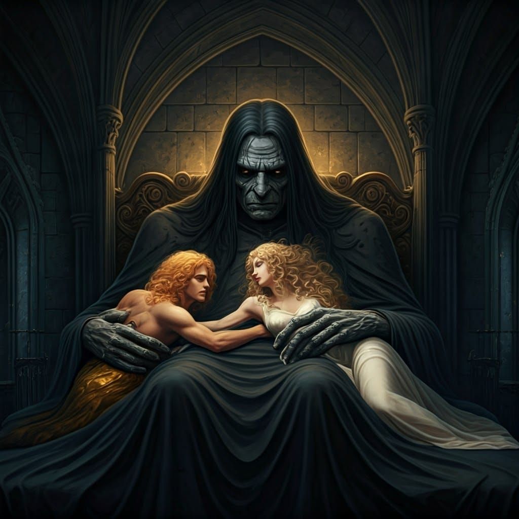 Mysterious Giant in Dark Castle Chamber