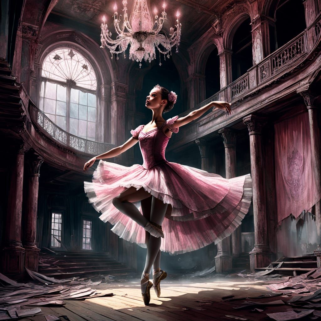 Spectral Ballerina Dances in Dilapidated Opera House