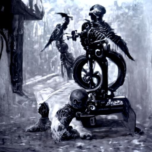 Horror Tattoo Parlor in Gustave Doré Style