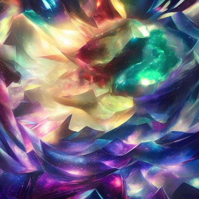 Fractal Ice Storm: A Fantasy Crystal Prism Landscape